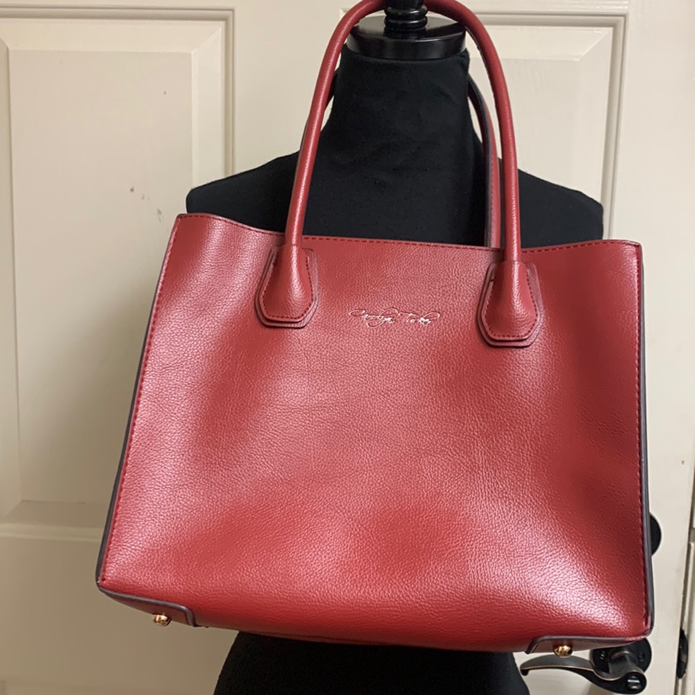 Carolyn Tucker Red Faux Leather Red Purse